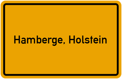 Ortsschild von Gemeinde Hamberge, Holstein in Schleswig-Holstein
