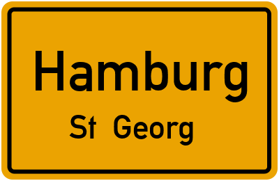 Ortsschild Hamburg St. Georg