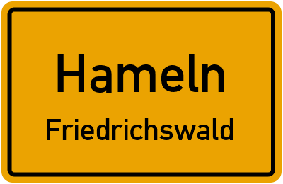 Ortsschild Hameln Friedrichswald