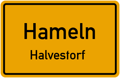 Ortsschild Hameln Halvestorf