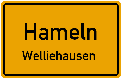 Ortsschild Hameln Welliehausen