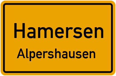 Straßenverzeichnis Hamersen Alpershausen