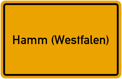 Ortsschild von Stadt Hamm (Westfalen) in Nordrhein-Westfalen
