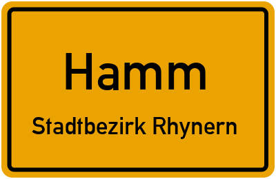 Straßenverzeichnis Hamm Stadtbezirk Rhynern
