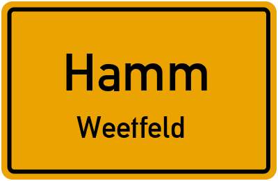 Ortsschild Hamm Weetfeld