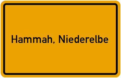 Ortsschild von Gemeinde Hammah, Niederelbe in Niedersachsen