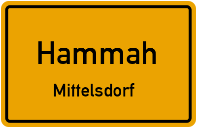 Ortsschild Hammah Mittelsdorf