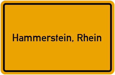 Ortsschild von Gemeinde Hammerstein, Rhein in Rheinland-Pfalz