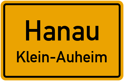 Ortsschild Hanau Klein-Auheim