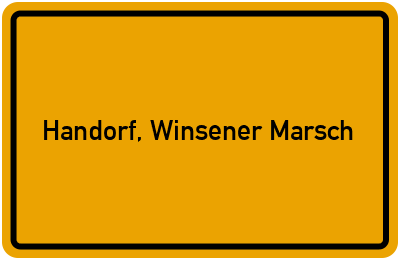 Ortsschild von Gemeinde Handorf, Winsener Marsch in Niedersachsen