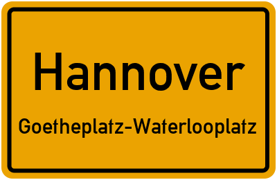 Straßenverzeichnis Hannover Goetheplatz-Waterlooplatz