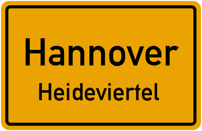 Ortsschild Hannover Heideviertel