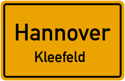 Ortsschild Hannover Kleefeld