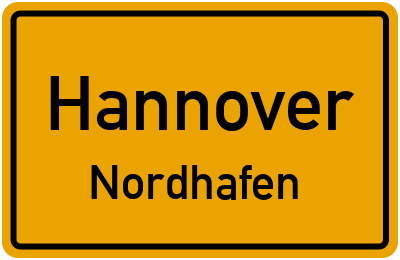 Ortsschild Hannover Nordhafen
