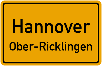 Straßenverzeichnis Hannover Ober-Ricklingen