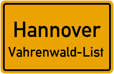 Straßenverzeichnis Hannover Vahrenwald-List