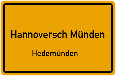 Straßenverzeichnis Hannoversch Münden Hedemünden