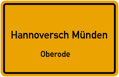 Straßenverzeichnis Hannoversch Münden Oberode