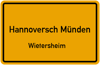 Straßenverzeichnis Hannoversch Münden Wietersheim