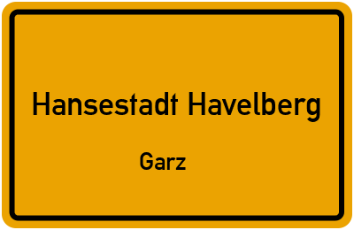 Straßenverzeichnis Hansestadt Havelberg Garz