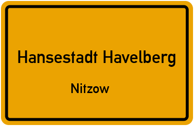 Straßenverzeichnis Hansestadt Havelberg Nitzow