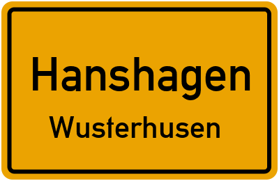 Straßenverzeichnis Hanshagen Wusterhusen