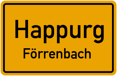 Ortsschild Happurg Förrenbach