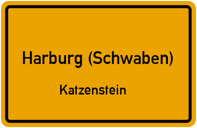 Ortsschild Harburg (Schwaben) Katzenstein