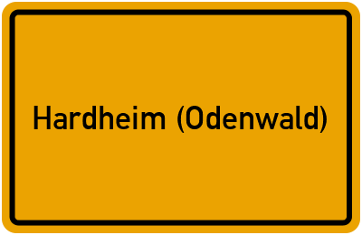 Ortsschild von Gemeinde Hardheim (Odenwald) in Baden-Württemberg