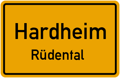 Ortsschild Hardheim Rüdental