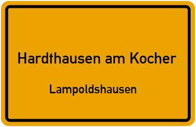 Ortsschild Hardthausen am Kocher Lampoldshausen