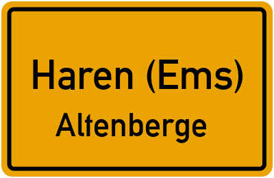 Ortsschild Haren (Ems) Altenberge