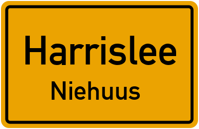 Ortsschild Harrislee Niehuus