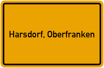 Ortsschild von Gemeinde Harsdorf, Oberfranken in Bayern