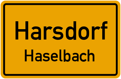 Ortsschild Harsdorf Haselbach