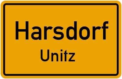 Ortsschild Harsdorf Unitz