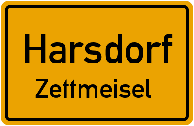 Ortsschild Harsdorf Zettmeisel