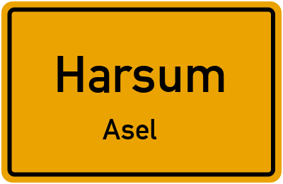 Ortsschild Harsum Asel