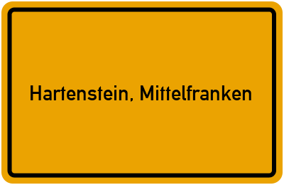 Ortsschild von Gemeinde Hartenstein, Mittelfranken in Bayern