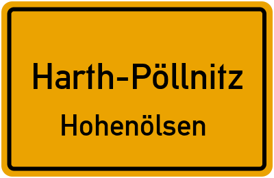 Straßenverzeichnis Harth-Pöllnitz Hohenölsen