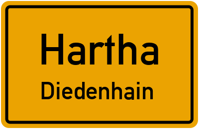 Ortsschild Hartha Diedenhain