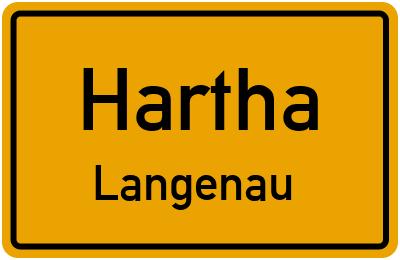 Ortsschild Hartha Langenau