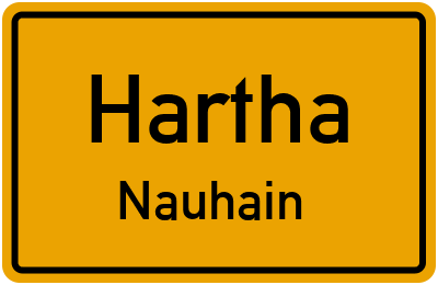Ortsschild Hartha Nauhain