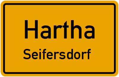 Ortsschild Hartha Seifersdorf