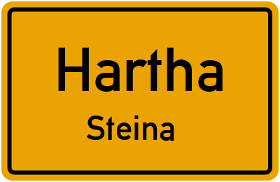 Ortsschild Hartha Steina