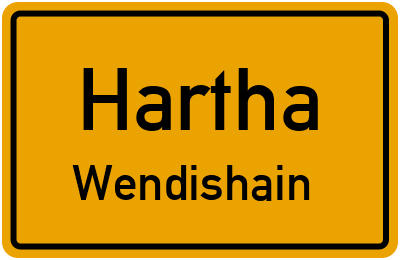 Ortsschild Hartha Wendishain