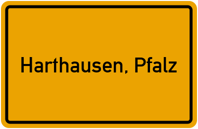 Ortsschild von Gemeinde Harthausen, Pfalz in Rheinland-Pfalz