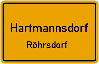 Straßenverzeichnis Hartmannsdorf Röhrsdorf