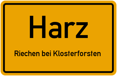Straßenverzeichnis Harz Riechen bei Klosterforsten