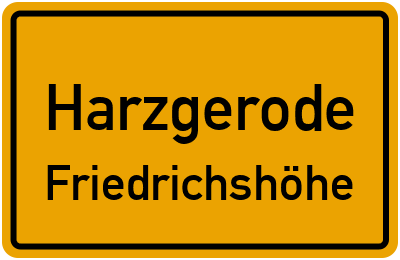 Straßenverzeichnis Harzgerode Friedrichshöhe